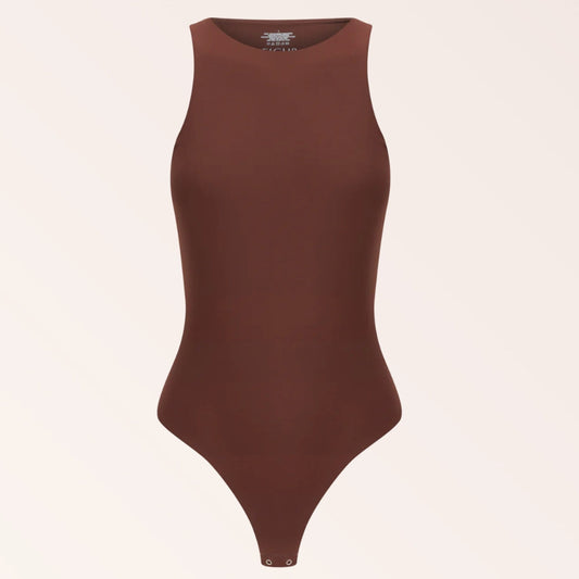 High Neck Tank Bodysuit - Coffee
