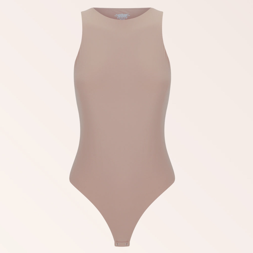 High Neck Tank Bodysuit - Nude