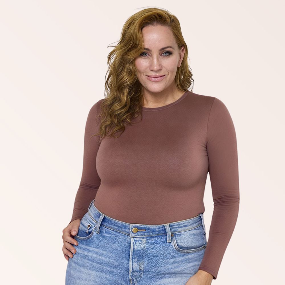 Classic Long Sleeve Bodysuit - Coffee