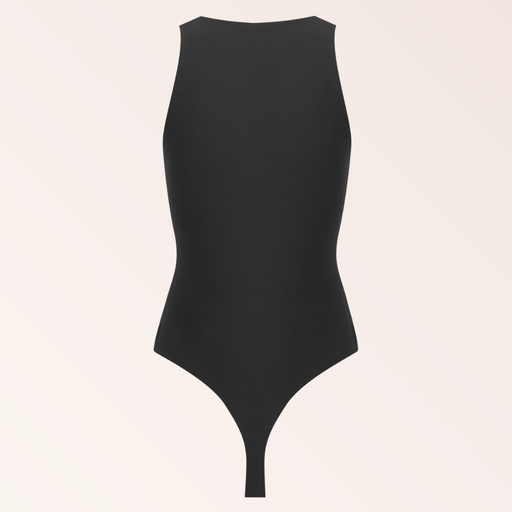 High Neck Tank Bodysuit - Black