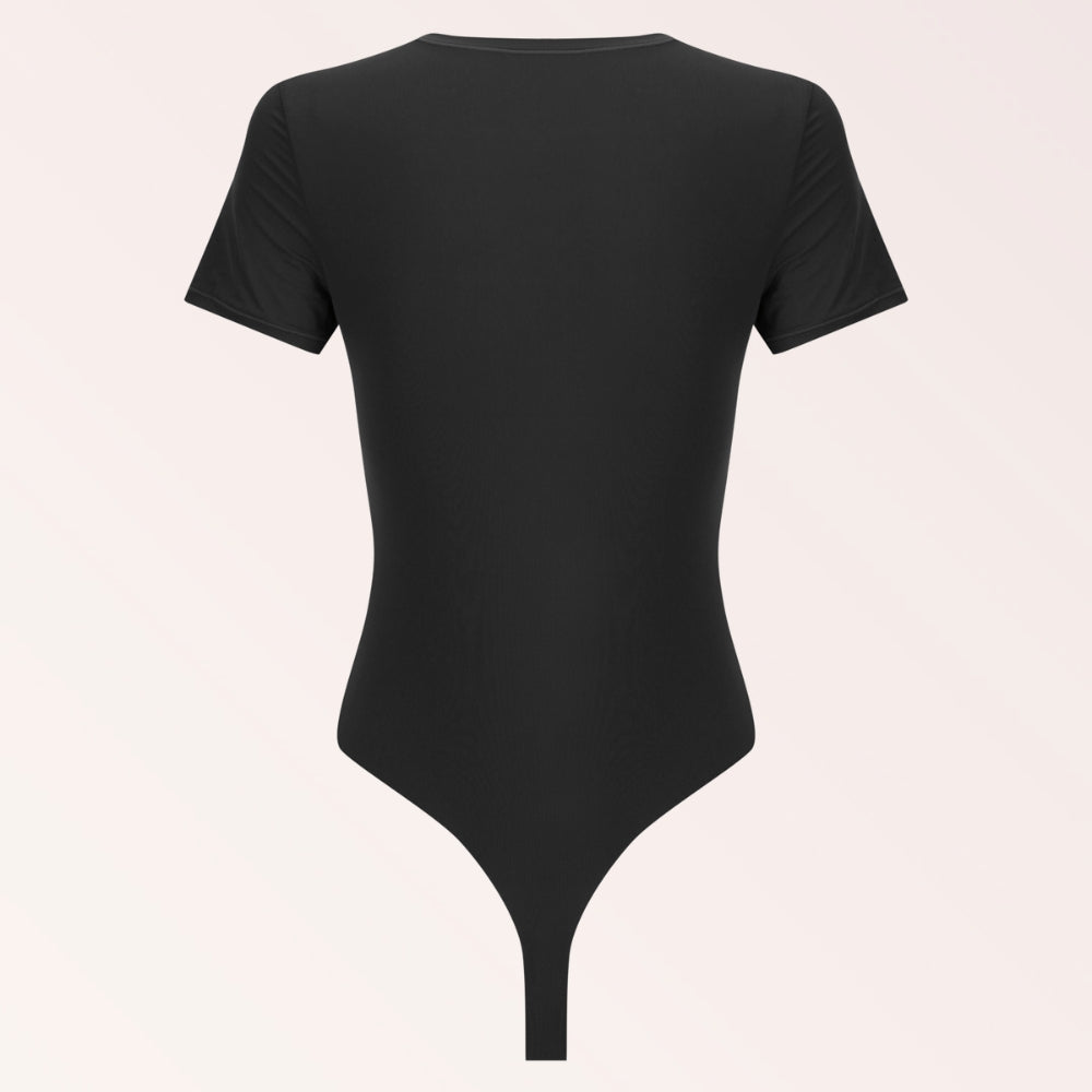 Scoop Neck Tee Bodysuit - Black
