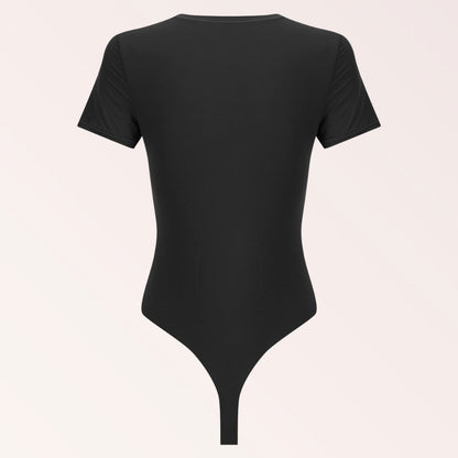 Scoop Neck Tee Bodysuit - Black