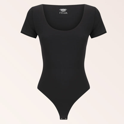 Scoop Neck Tee Bodysuit - Black