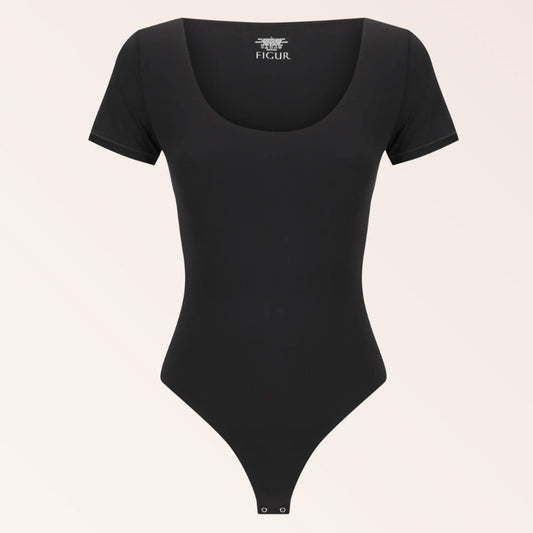 Scoop Neck Tee Bodysuit - Black